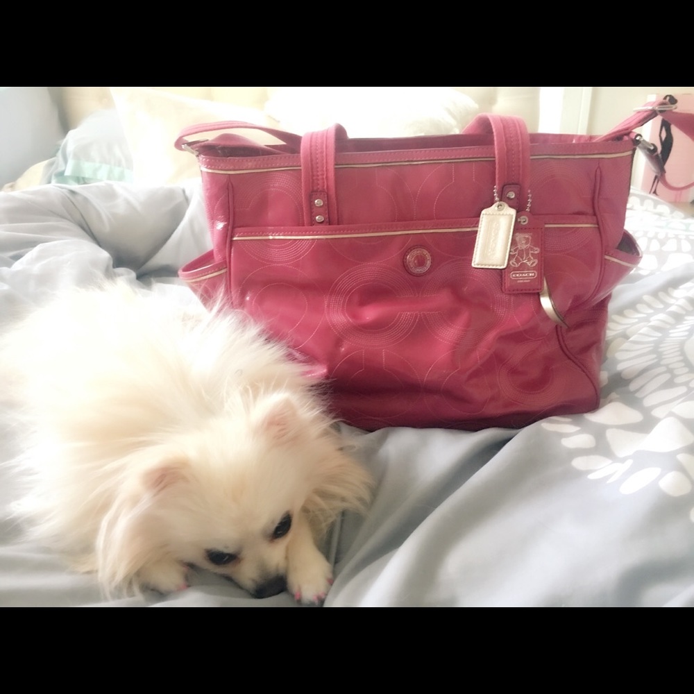 Gorgeous Patent leather PINK COACH diaper bag