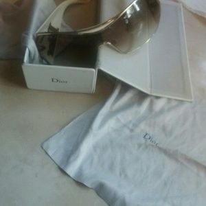 Authentic Dior sunglasses white gold