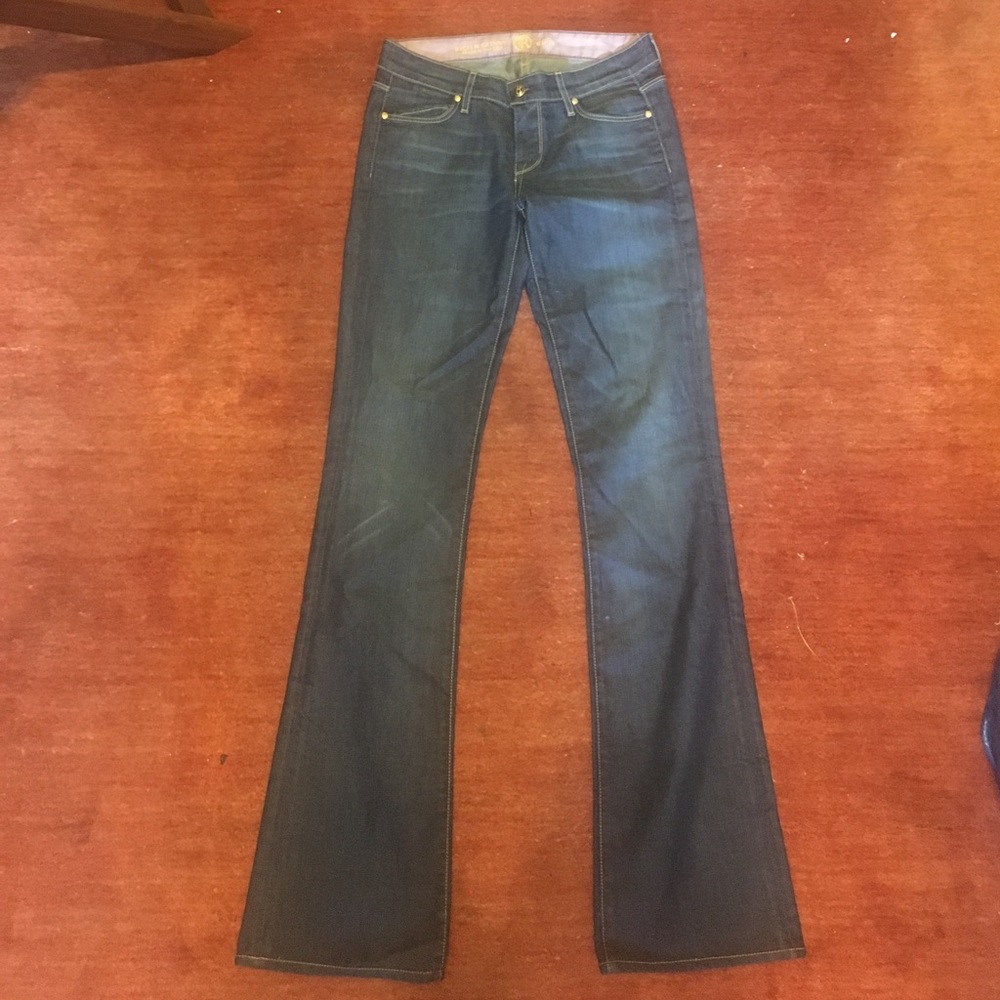 Dark wash, flare jeans