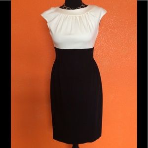 Maggy London Creme/Black fitted dress