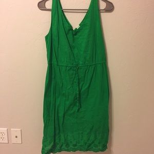 Green drawstring dress