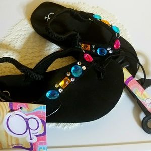 Girls beaded flip flops