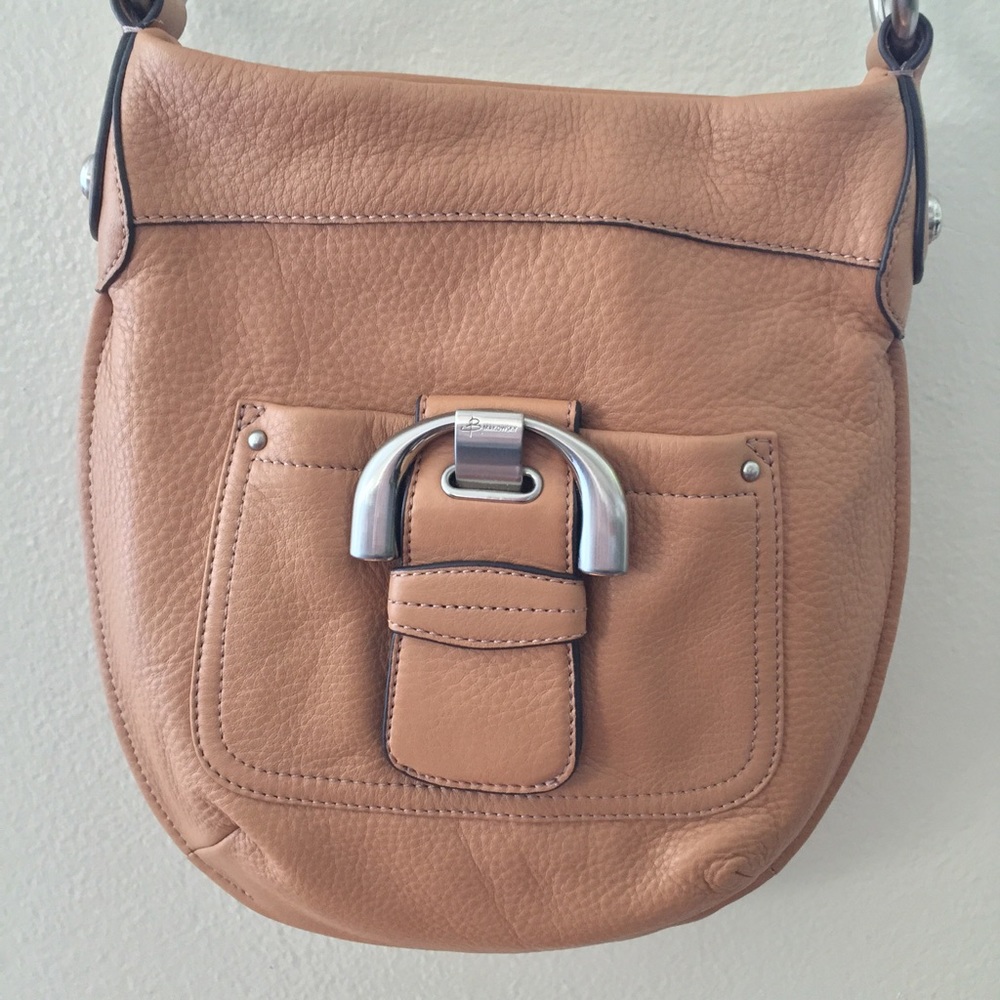 B Makowsky Pebble Leather Cross Body Bag