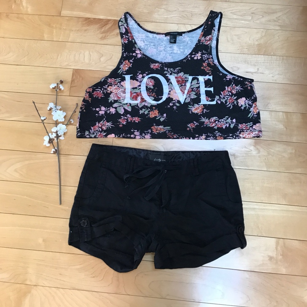 F21 floral crop top