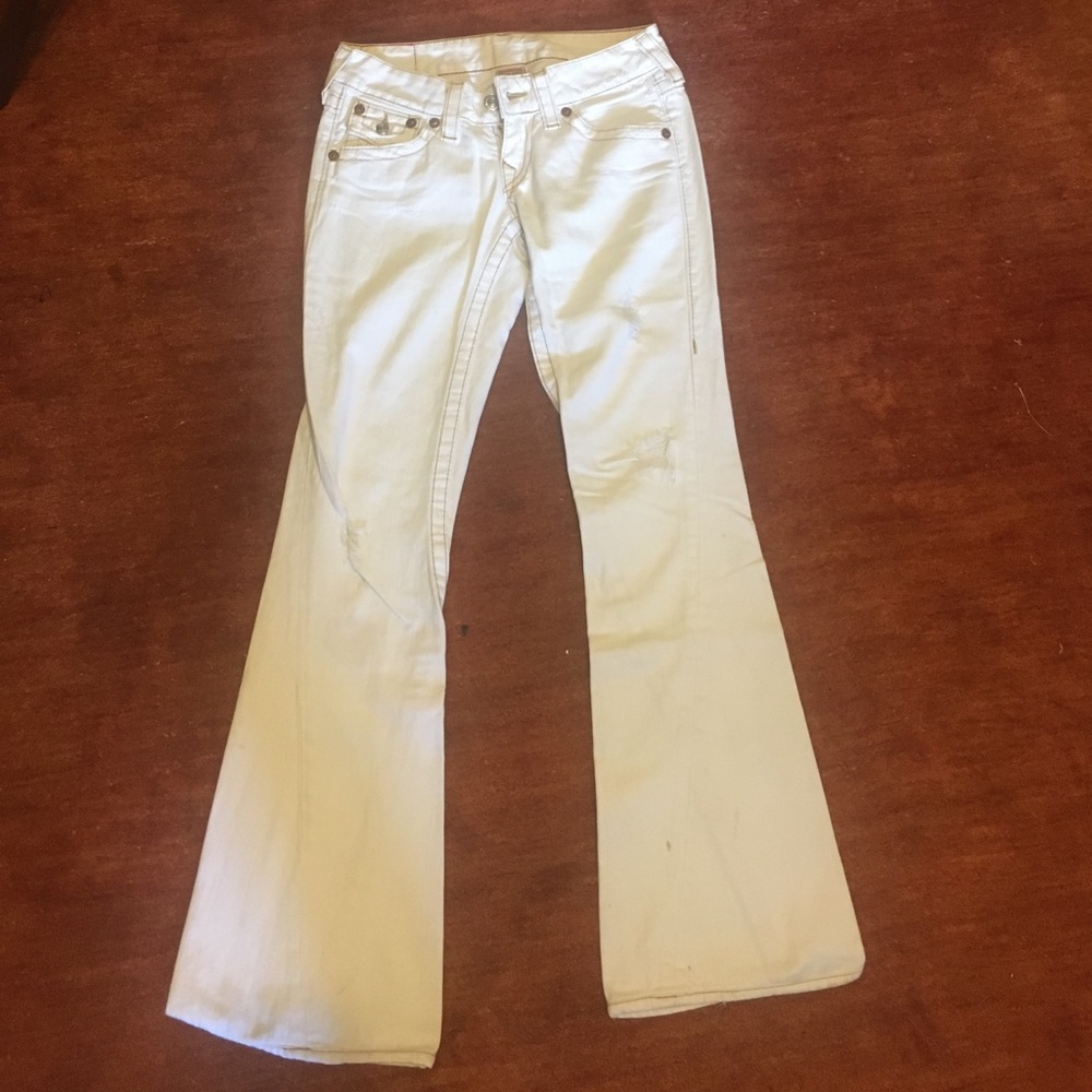 White flare true religion jeans