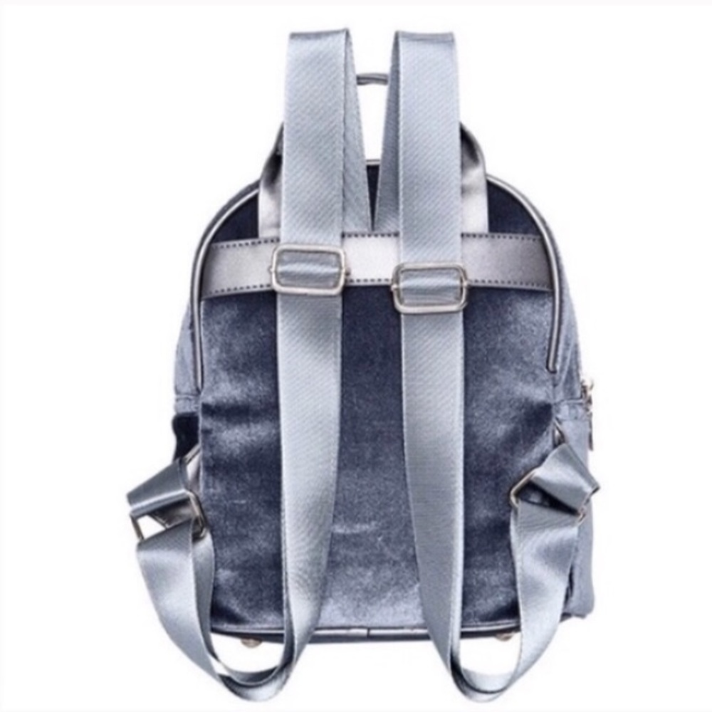 GRAY FESTIVAL MINI VELVET BACKPACK PURSE - Picture 3 of 7
