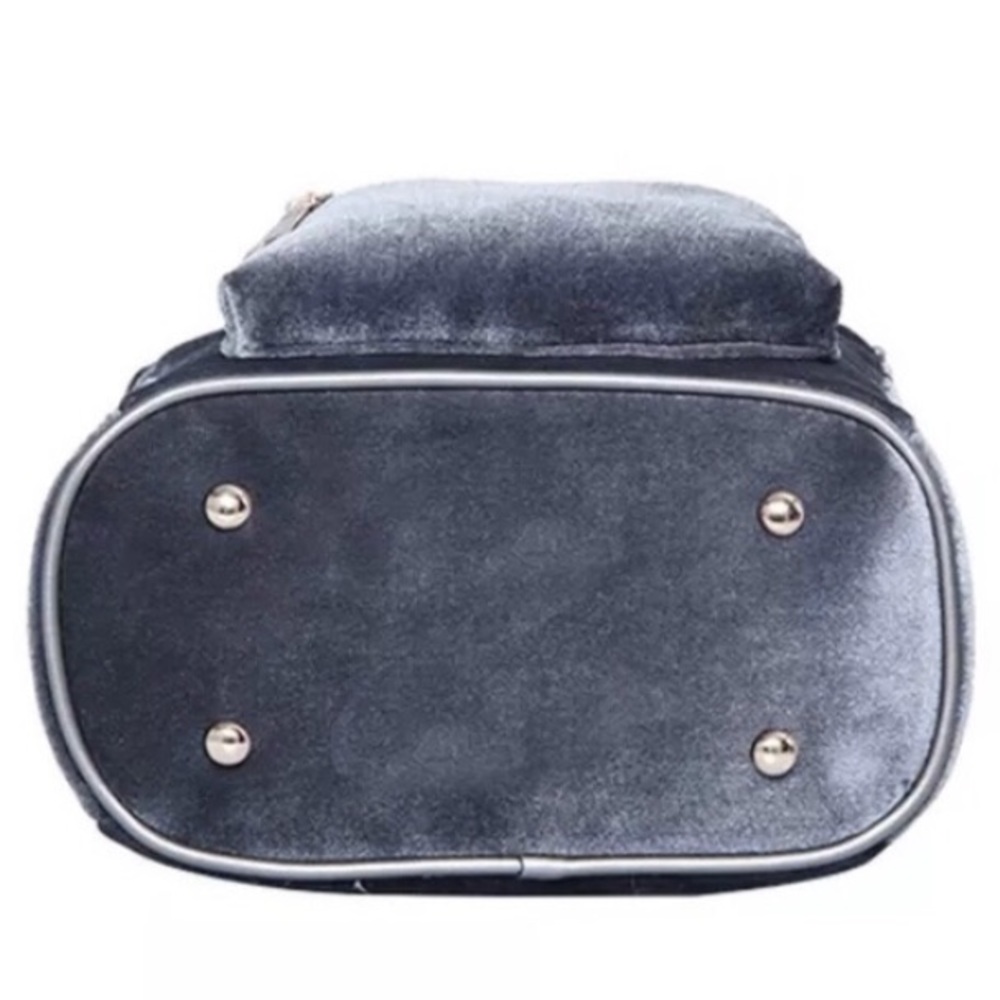 GRAY FESTIVAL MINI VELVET BACKPACK PURSE - Picture 4 of 7