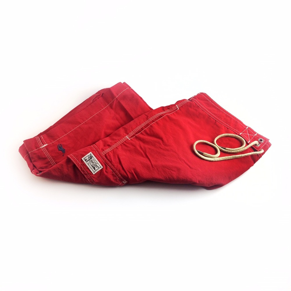 Polo Ralph Lauren Red Cargo Swim Shorts Trunks