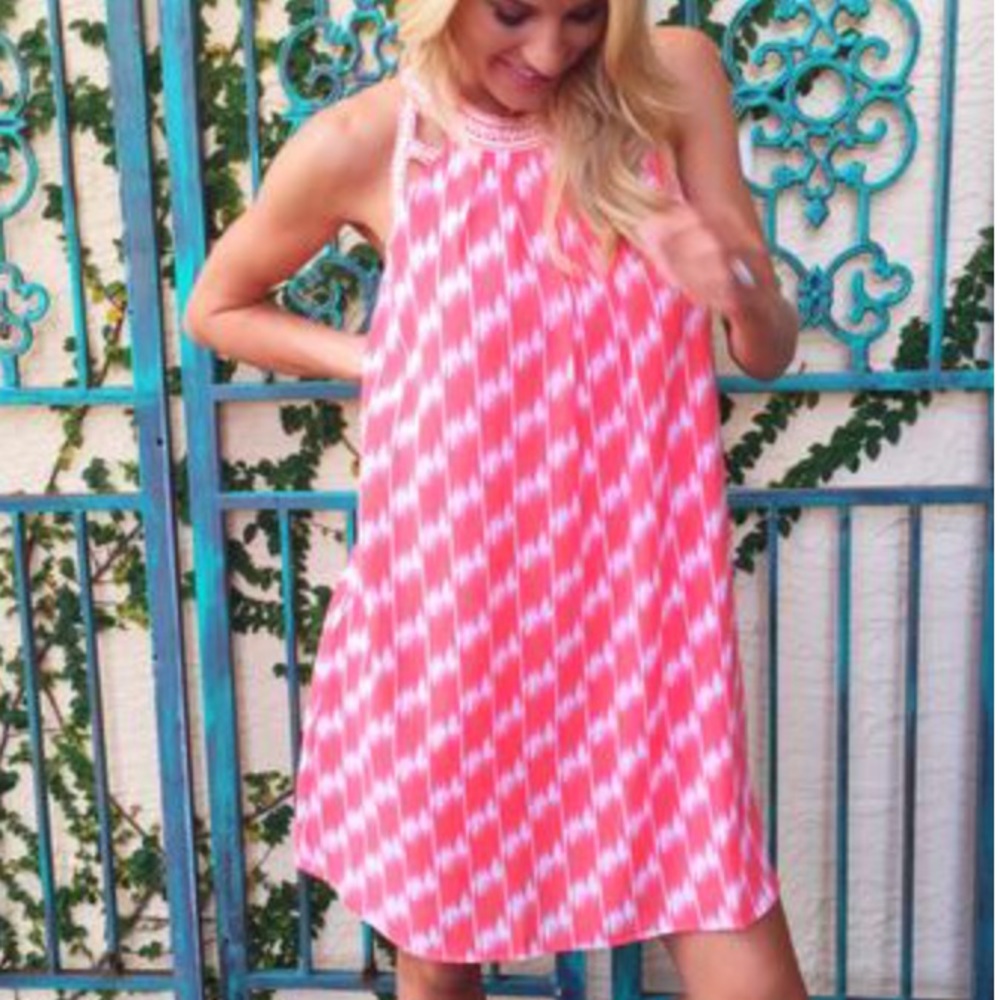 Coral High Neck Dress!