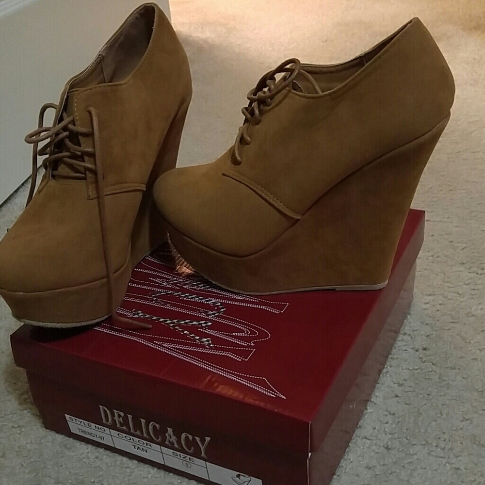 Tan high heels