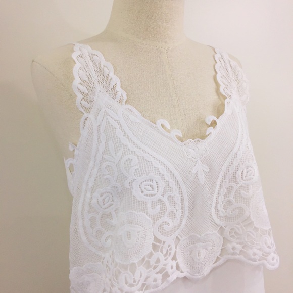 [ lemonade ] NWOT white layered crochet tank - Picture 8 of 8