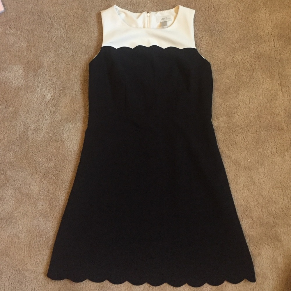 Loft Petites Scalloped Dress Sz 4P