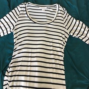 Black and White Stripped Maternity Dress