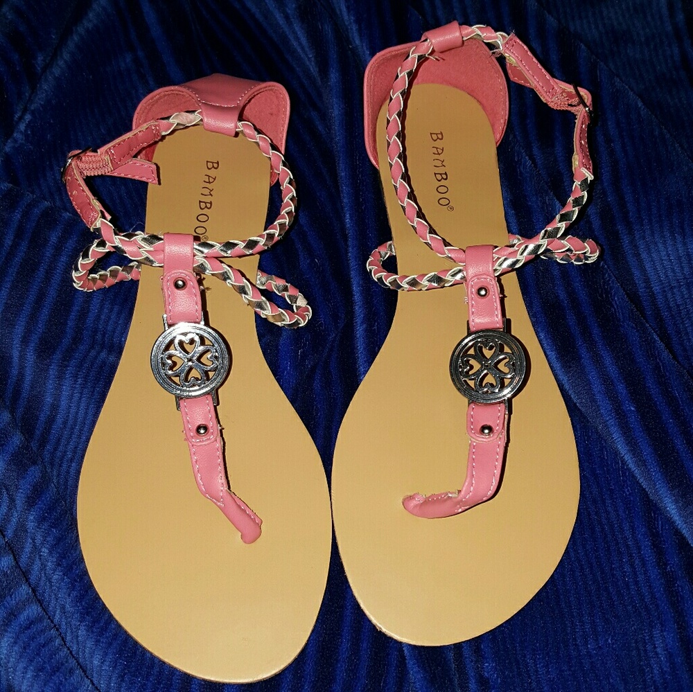 Pink BAMBOO sandals. Brand new.