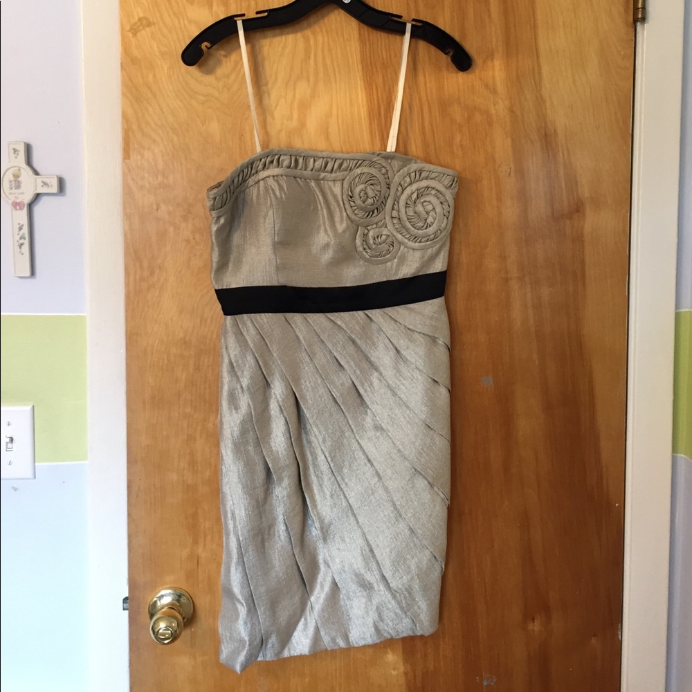 Gold and Black Strapless Dress