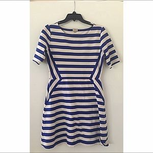 Navy Blue Striped Dress