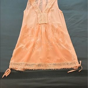 MONORENO peach dress, 100% polyester.