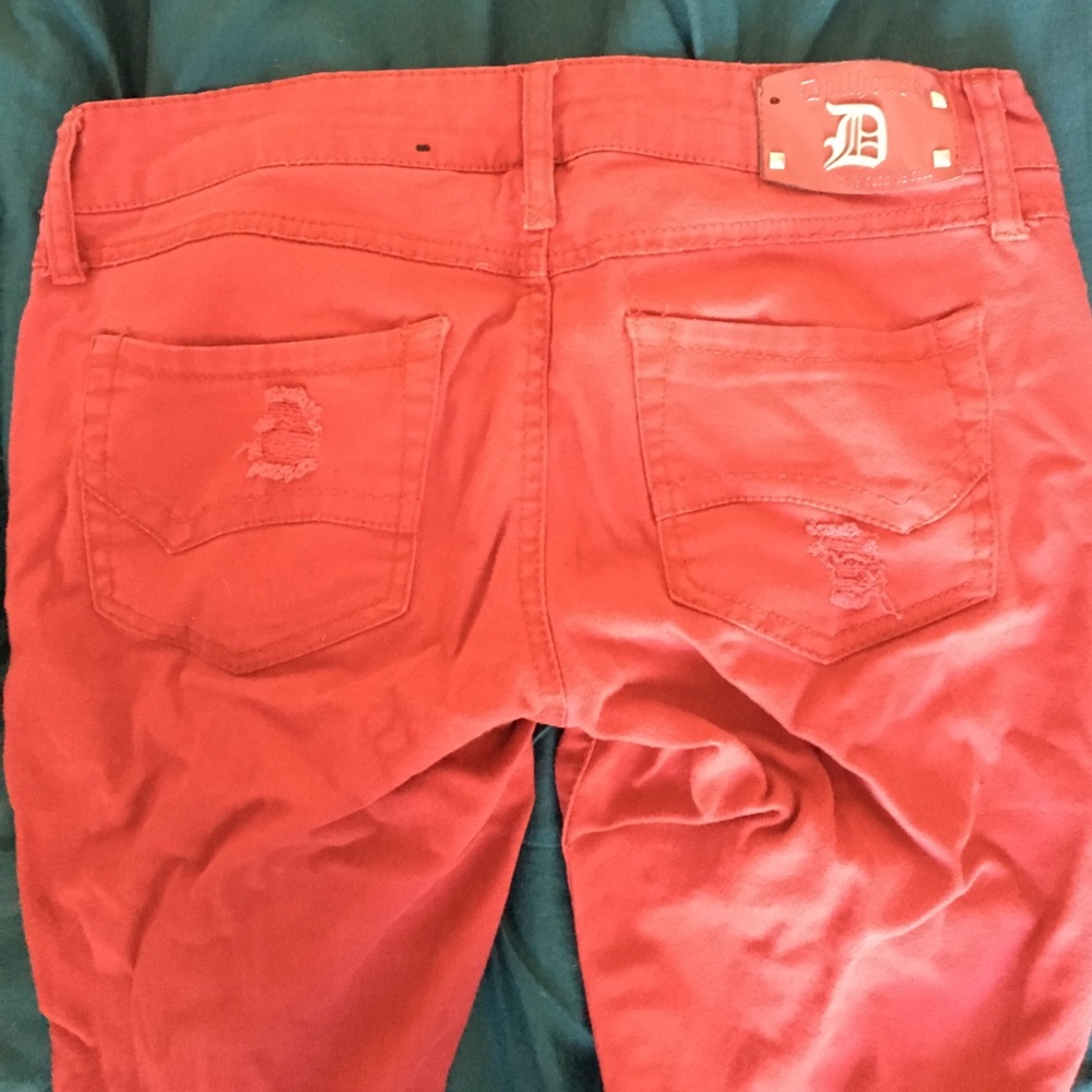 Fun Red Ripped Fashion Jeans - Picture 3 of 3