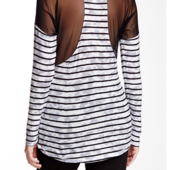 Betsey Johnson striped black white mesh shirt - Picture 4 of 5