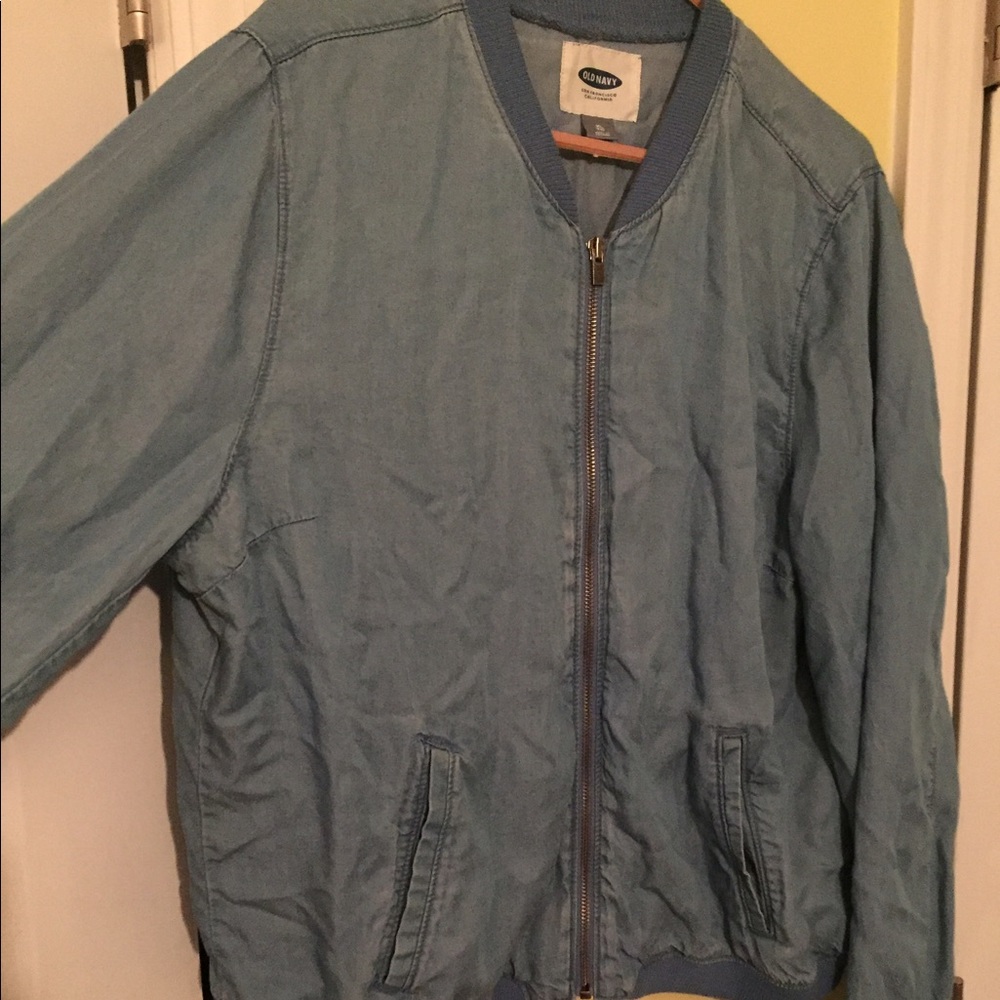 Denim blue zip up jacket