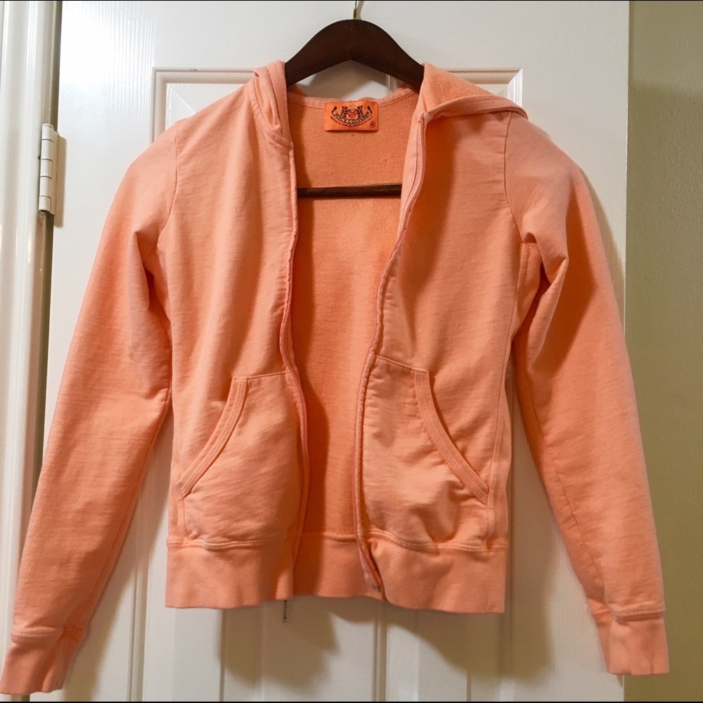 Juicy Couture orange peach hoodie sweatshirt