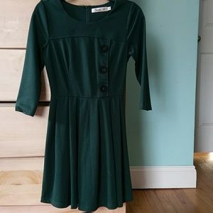 Modcloth 3/4 Forest Green Dress