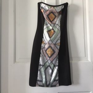 Black Tight Fitted Dress with Sequence Size: XS