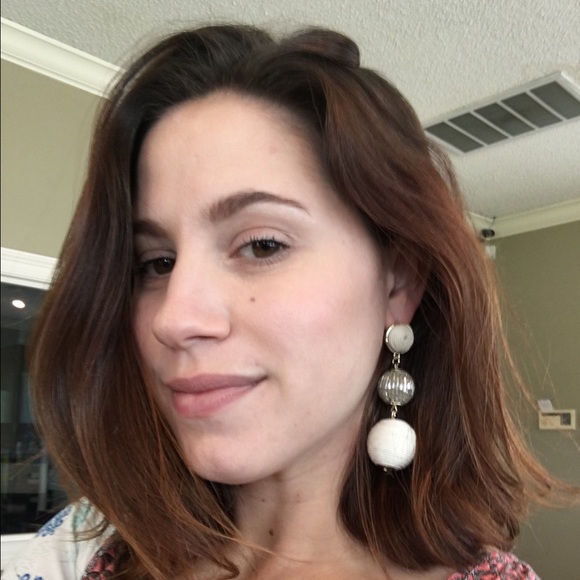 Yellow triple thread ball drop dangle earrings - Picture 2 of 2