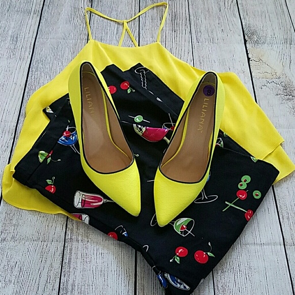 Liliana Shoes - Bright yellow heels