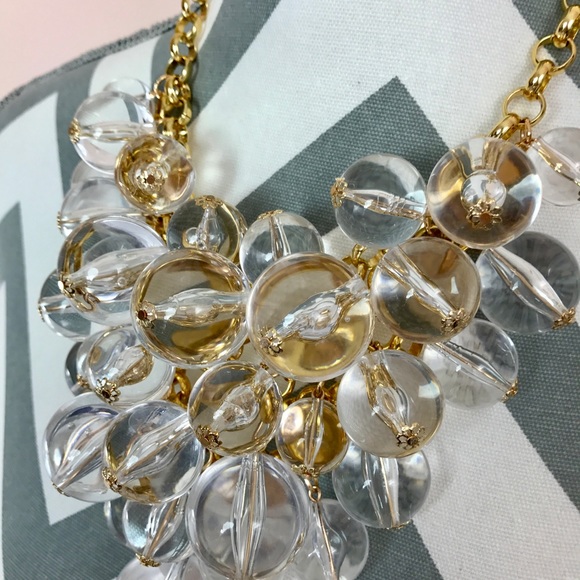 Gorgeous Clear Ball Gold Statement Necklace - Picture 2 of 2