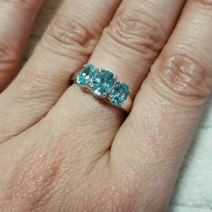 🐸-BLUE ZIRCON CAMBODIAN-.925 SILVER