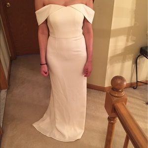 Calvin Klein off the shoulder gown
