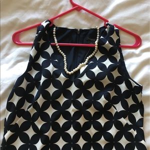 ✨LOWEST PRICE✨ANN TAYLOR NAVY BLUE PRI NT DRESS.