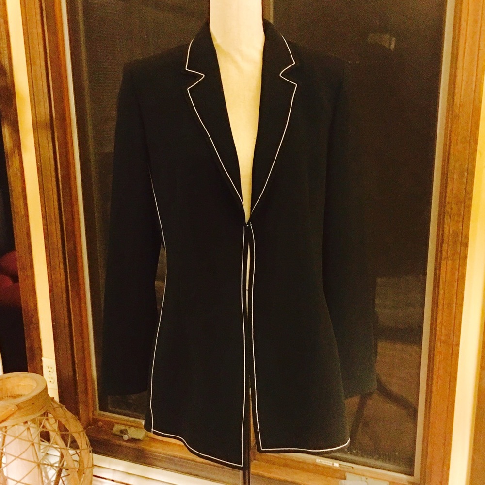SOLD!  SFA Tuxedo Back White Trim Jacket