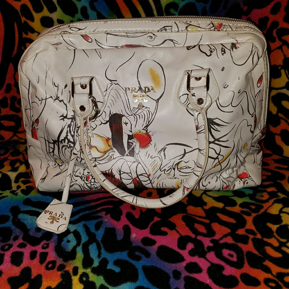 Prada White Leather Purse Handbag