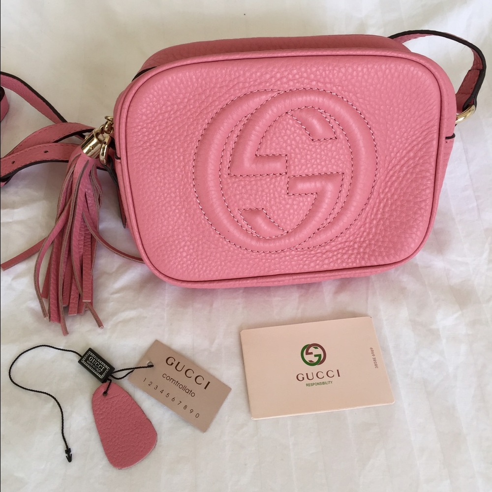 Gucci soho disco crossbody bag peony pink