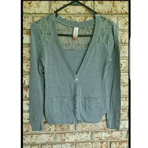 Grey lace cardigan