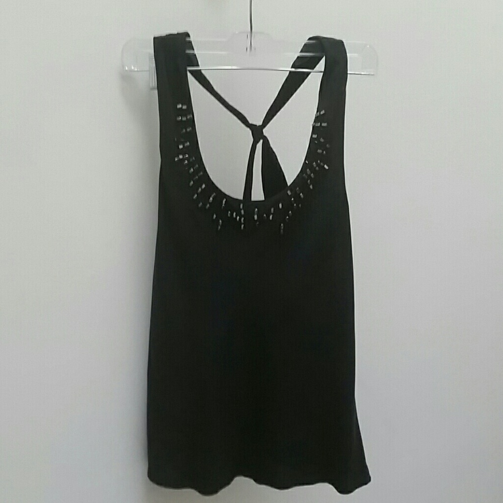 Lined black beaded camisole