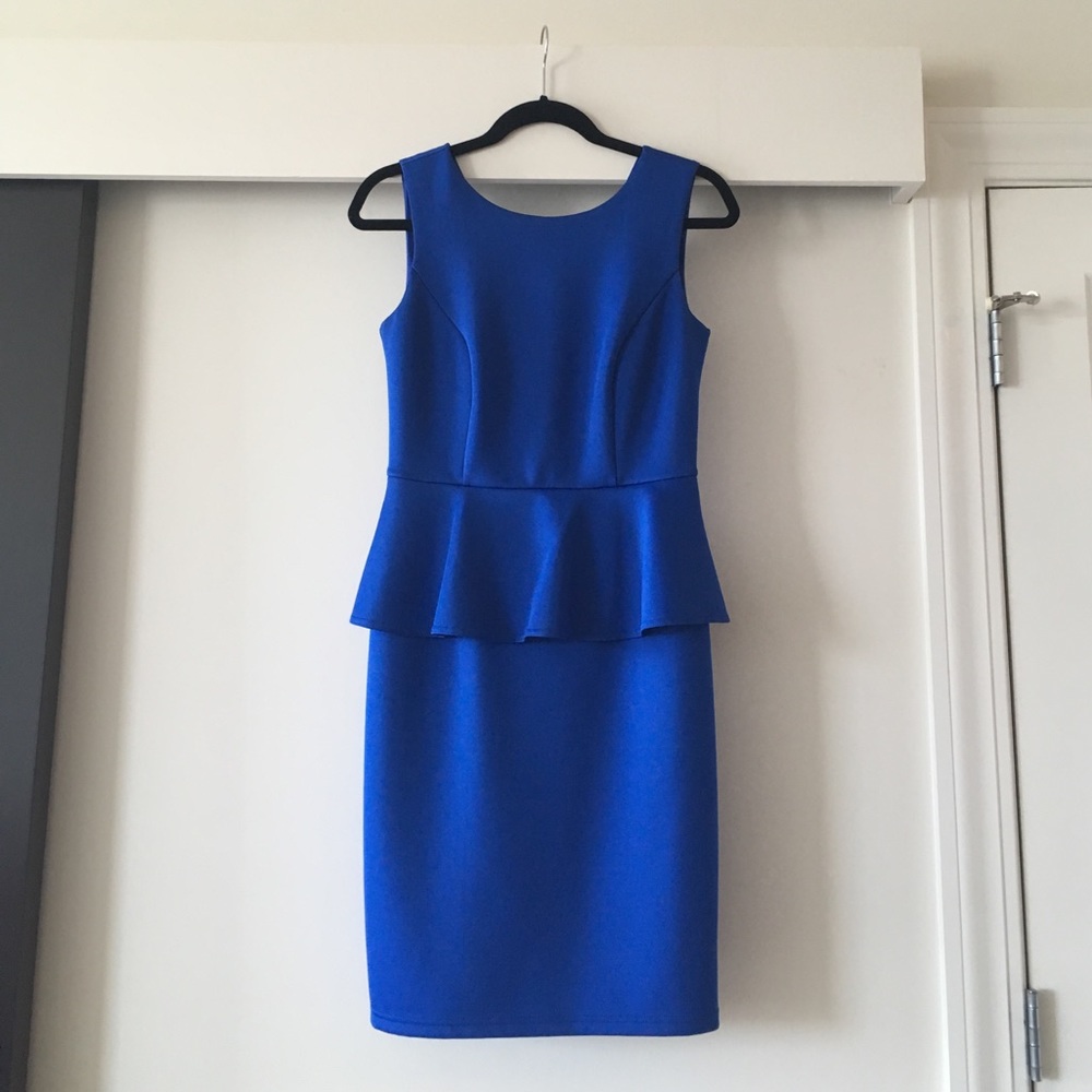 Spense Peplum Dress - Cobalt