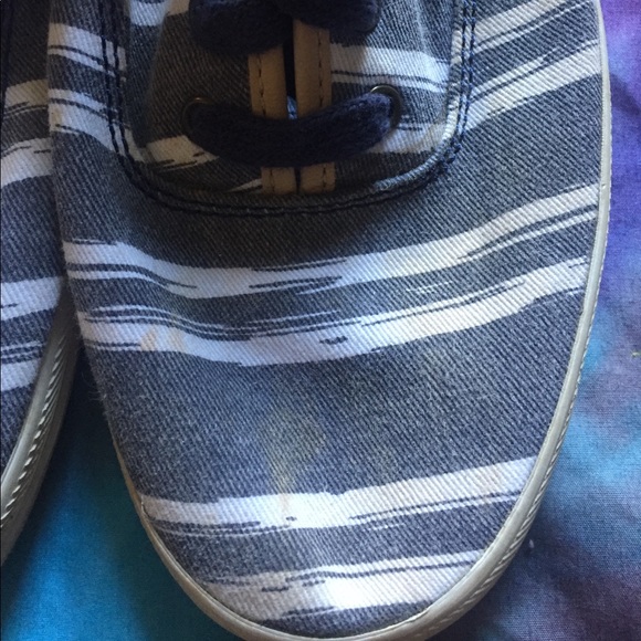 navy and white striped keds - Picture 2 of 5