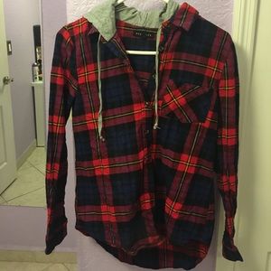 Hooded plaid jacket