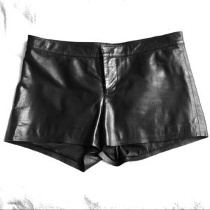 BB Dakota black leather shorts