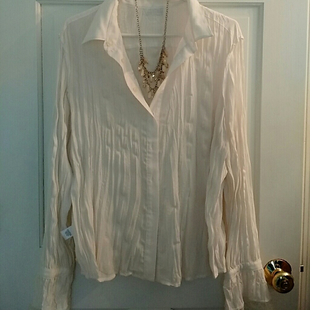 Vintage Dreamy Lacey Crinkle Pleated romantic top