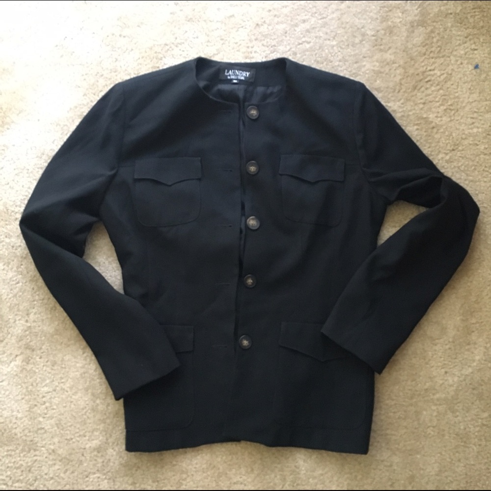 Laundry by Shelli Segal Black Blazer Sz 10