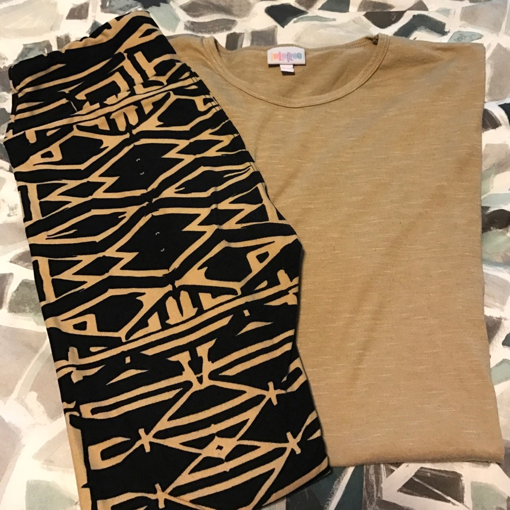 LulaRoe outfit - OS leggings and XXS Irma.