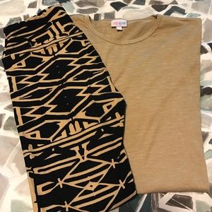 LulaRoe outfit - OS leggings and XXS Irma.
