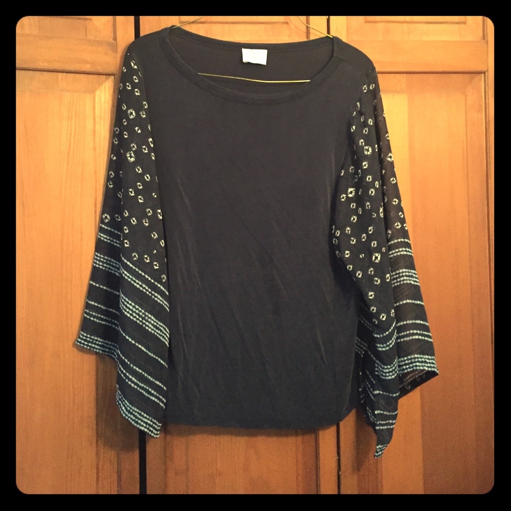 Zara Tight Cotton Body with Sheer Sleeves Blouse
