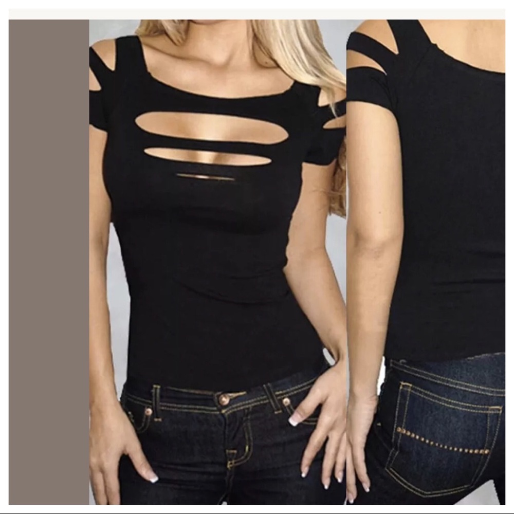 Bundle Sexy destressed black shirt
