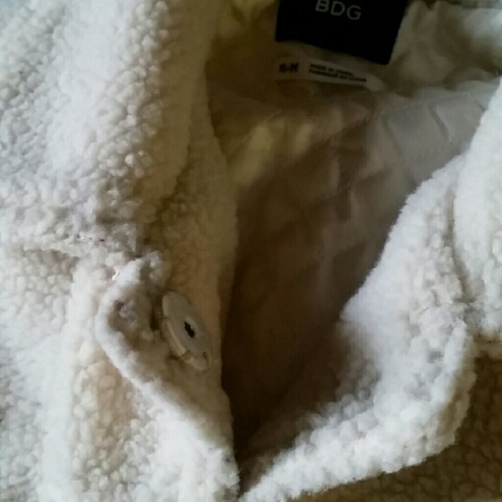 Urban Outfitters BDG white crop fluffy coat