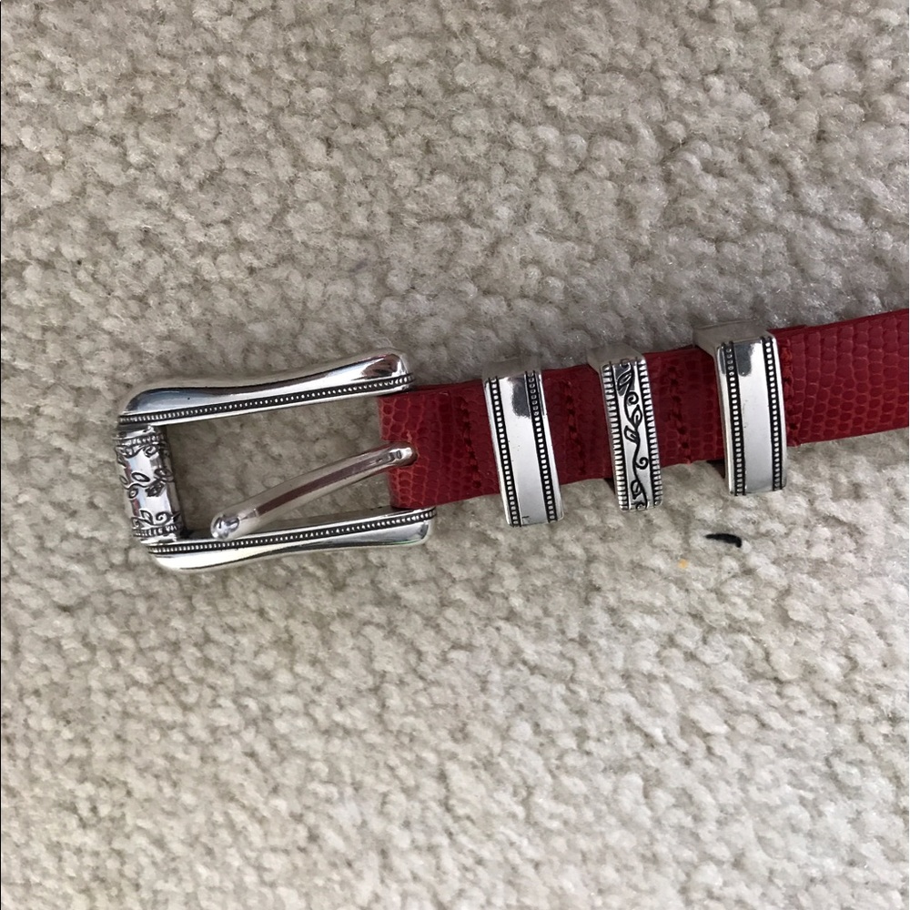 Bright red thin Brighton belt
